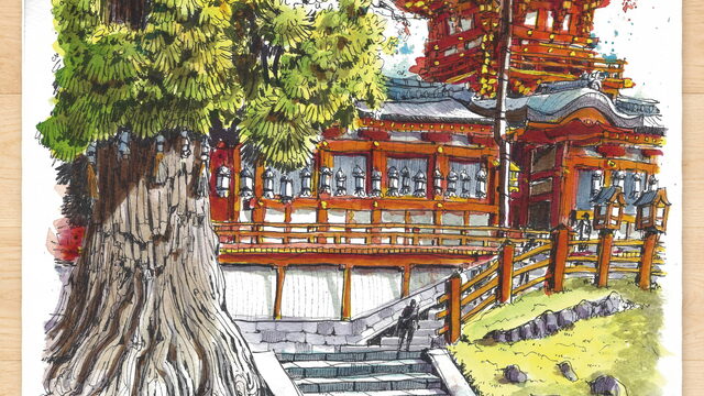 Nivel Shōgun: Acuarela Original 7 "El Cedro Milenario"