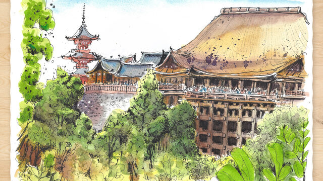 Nivel Shōgun: Acuarela Original 11 "El Templo del Agua Pura"  