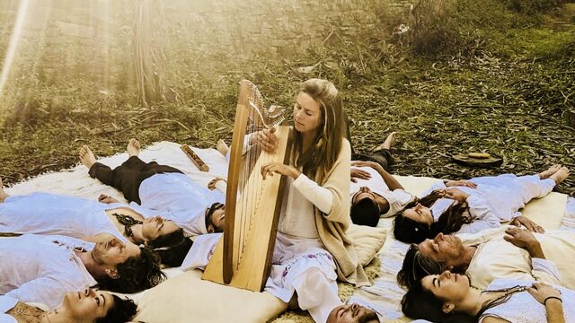 Harp & Sound Journey for a group + 1 signed album. Europe