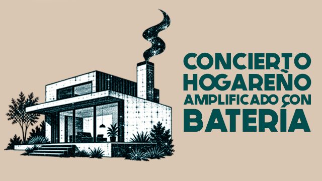 Concierto hogareño amplificado con batería
