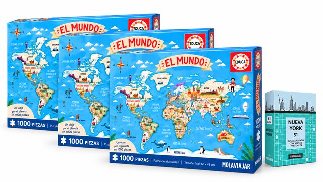 3 PUZZLES + CAJA NY