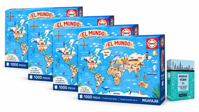 4 PUZZLES + CAJA NY