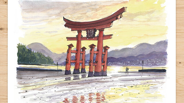 Nivel Shōgun: Acuarela Original 13 "El Gran Torii" 