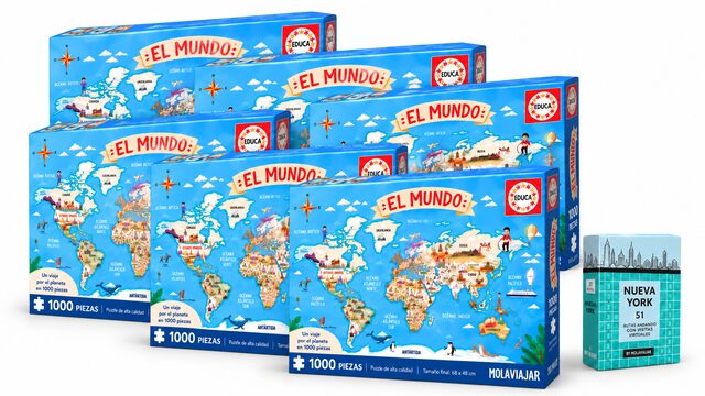 6 PUZZLES  + CAJA NY