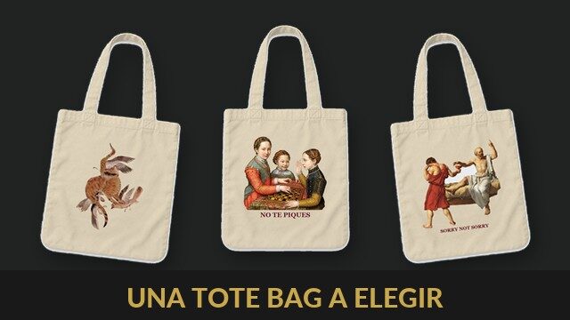 Una tote bag a elegir, envío incluido