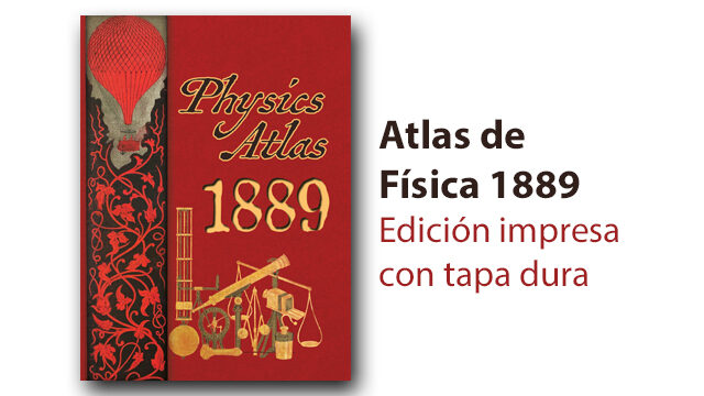 Un ejemplar impreso de Atlas de Física 1889.