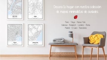 Colección de mapas minimalistas de ciudades del mundo