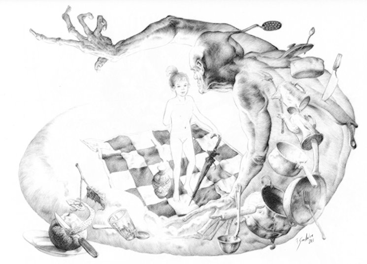 Ilustración para las cartas entre Salvador Dalí y García Lorca