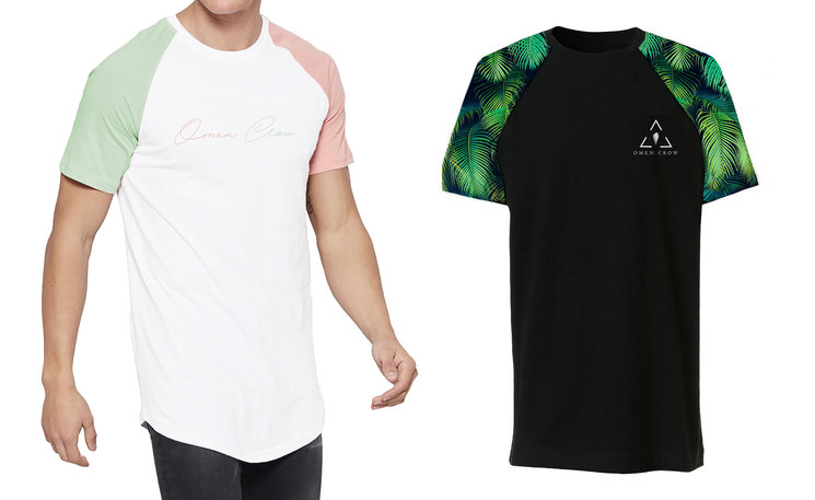 1. Mint/Pale Tee  ------------------------                                2. Palms Tee