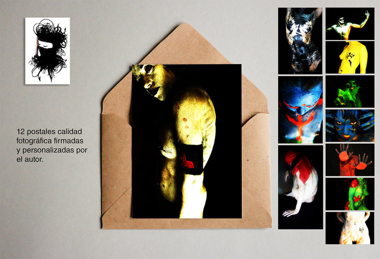 12 postales firmadas y dedicadas por el autor