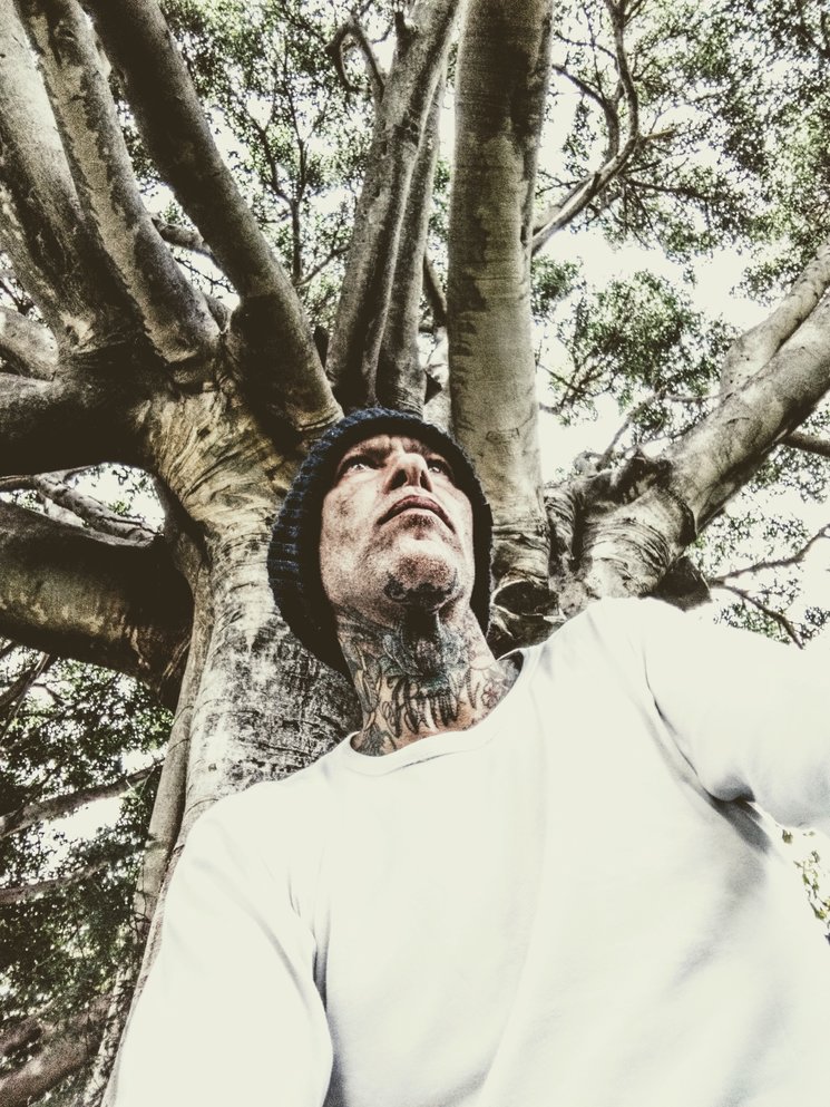 El autor bajo un drago