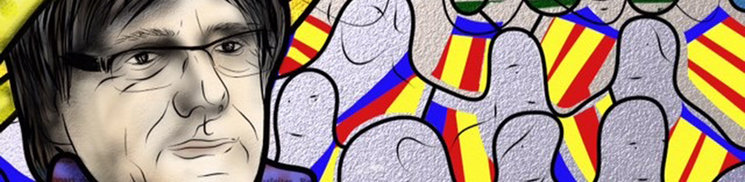 Detalle del vitral del Presidente Puigdemont