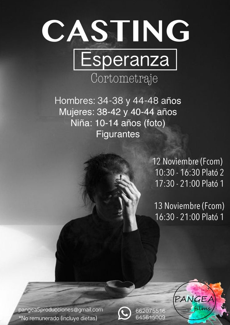 Cartel promocional del casting 