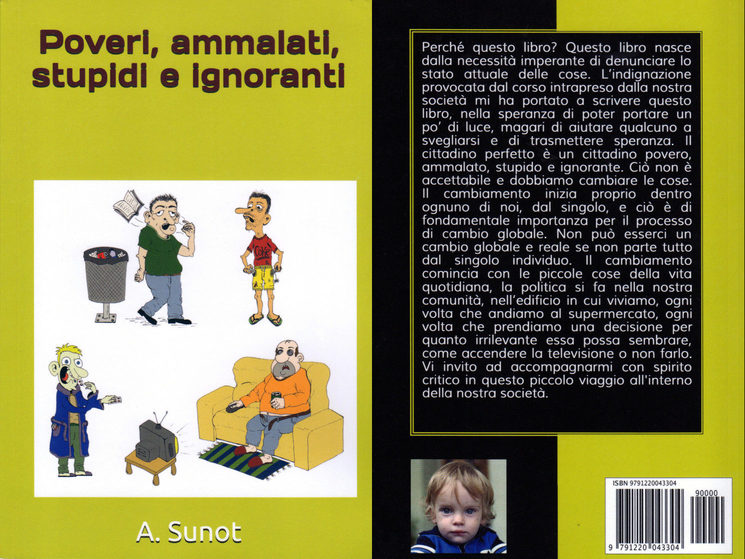 Portada y contraportada del libro en italiano