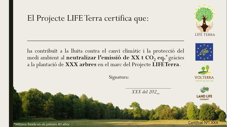 Certificat LIFE Terra - disseny preliminar