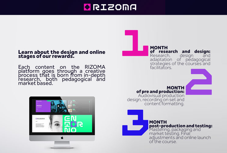 Design, production and online launch processes of our courses