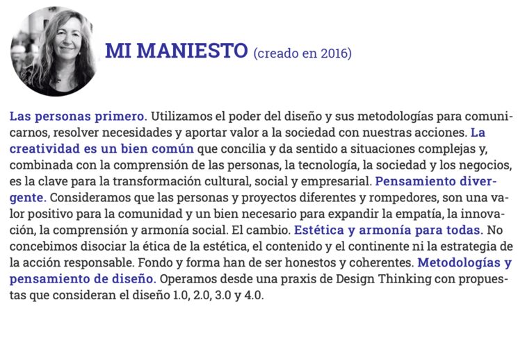 El Manifiesto que creé en 2016 y con el que sigo comprometida.