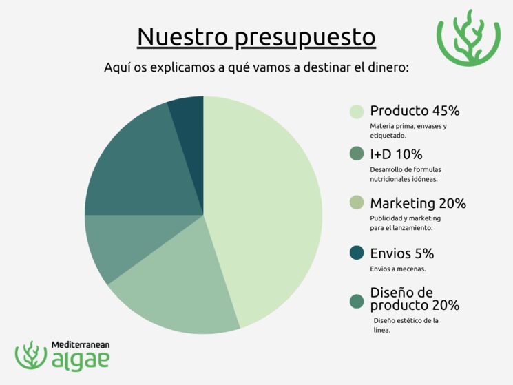 Grafico de distribución del presupuesto de la campaña