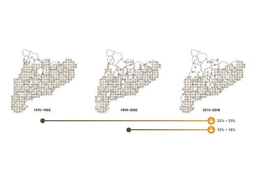 Mapa de distribució del mussol comú (foto extreta de www.sioc.cat)