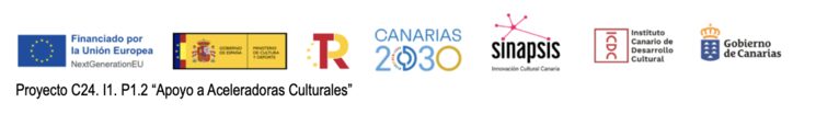 Polyhum Canarias forma parte de Sinapsis, un programa que promueve el Gobierno de Canarias, y que permite la investigación y la formación y apoya el desarrollo de proyectos culturales innovadores con impacto social y. medioambiental. Esta es una iniciativa del Proyecto C24.I1.P1.2 “Apoyo a aceleradores culturales, en el marco del Plan de Recuperación, Transformación y resiliencia, financiado por la Unión Europea - Next Generation EU.