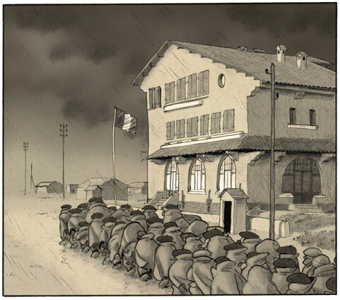 Salida del campo del Barcarès, a final de septiembre de 1939.
