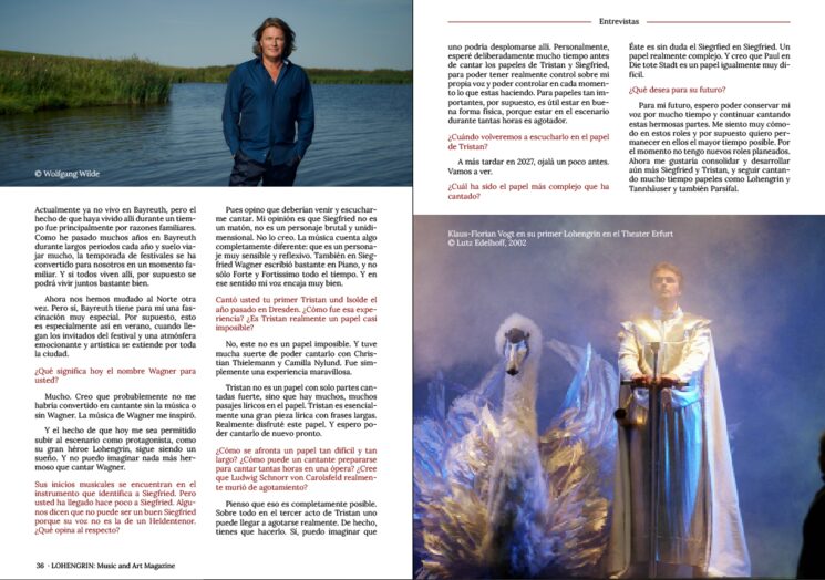 Fragmento de la entrevista al tenor Klaus Florian Vogt, del primer número