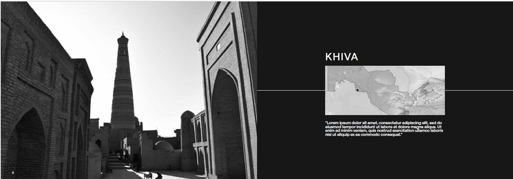 Diseño de inicio de capítulo en Khiva (MIRADAS)