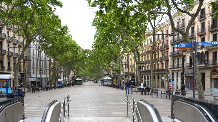 Rambles de Barcelona desertes durant la pandèmia (Font: Betevé)