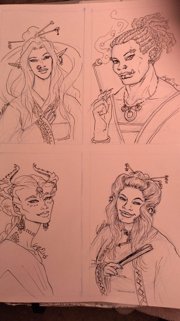 Sketchbook de las cortesanas del Emperador (personajes jugables)