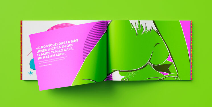 Además de los relatos, el libro incluye varias páginas dobles con citas de autores famosos relacionadas con el sexo.