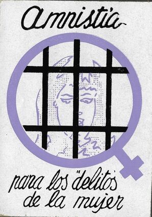 Pegatina editada en 1976 por la Asamblea de Mujeres de Burgos