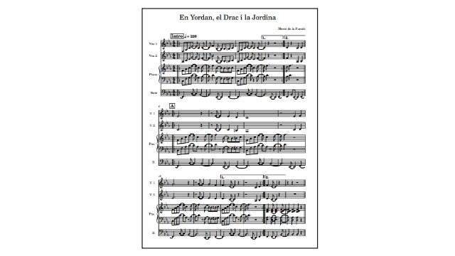 Partitura de la cançó del llibre