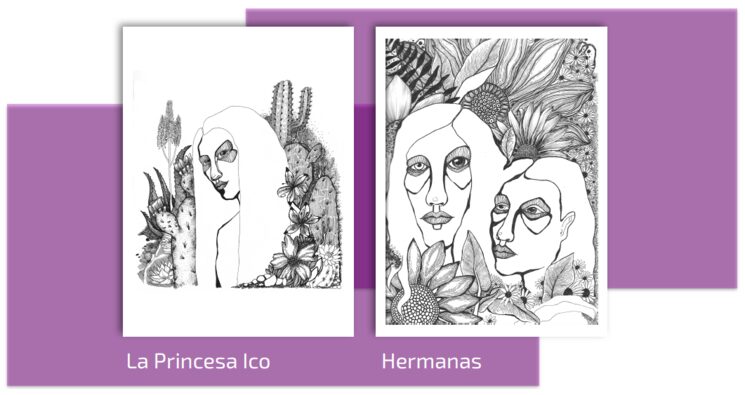 Los dibujos de Adriana Sandec son recompensas: en formato Postal (A5) o Lámina (A4)
