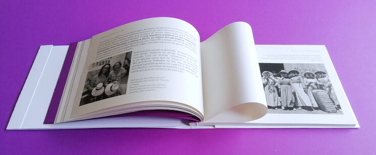 La maqueta del nuevo cuaderno Resiliencia Femenina con una página en blanco en evidencia