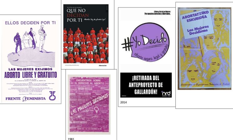Diferentes carteles desde 1981 hasta 2014