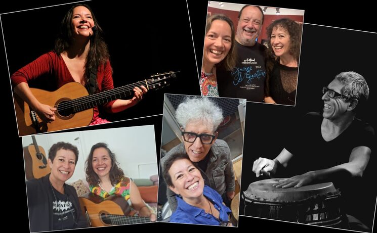 Con Cecilia Zabala, César Silva y Álvaro Pérez