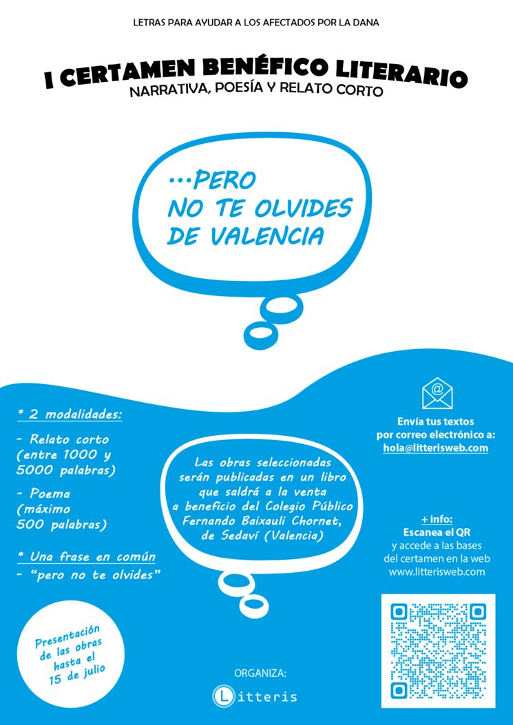 Cartel del Certamen Benéfico Literario con el que recopilamos todos los textos del libro