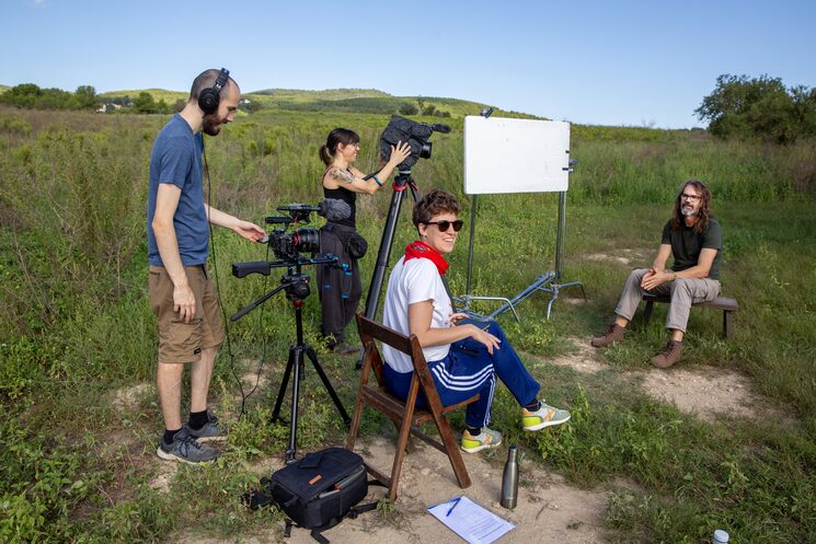 Set de rodaje exterior con Natxo Tarrés