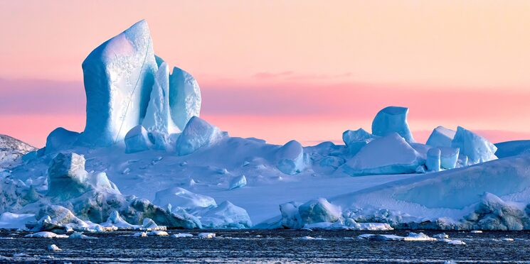Libro AMÉRICA: inolvidable amanecer rodeado de glaciares en Groenlandia