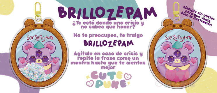 Llavero shaker purpurina