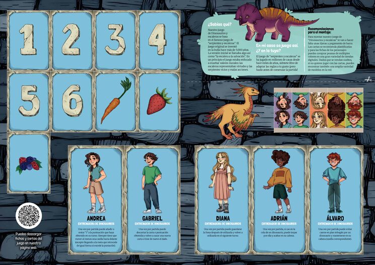 Los elementos recortables estarán disponibles online en diversionconlatribu.com para descargarse de forma gratuita en PDF (por si hubiera roturas o perdidas).