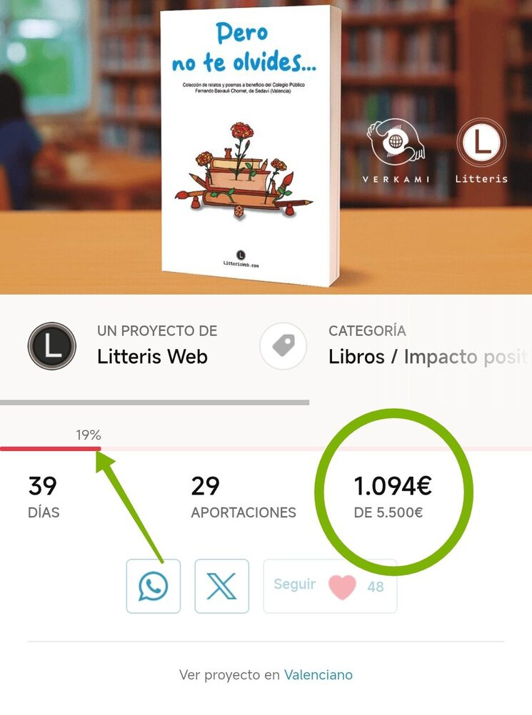 Poco antes de irnos a la cama, esta era la situación de la campaña. Al final llegaríamos al 20%.