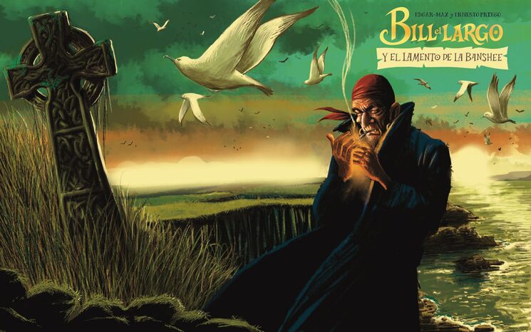 Bill el Largo echa un pitillo tranquilamente junto a una olvidada cruz celta a la vera del camino que conduce a Hangman´s Head en un desacostumbrado momento de calma antes de la tempestad.