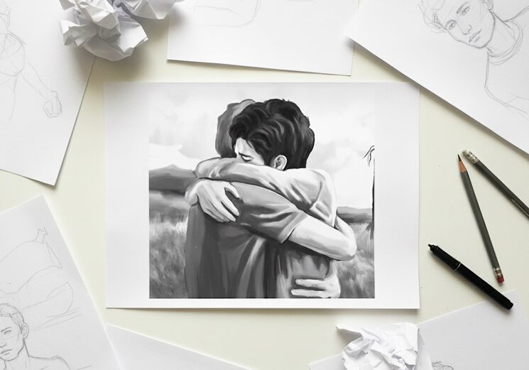 Dibujo original de “El hombre sin reino”