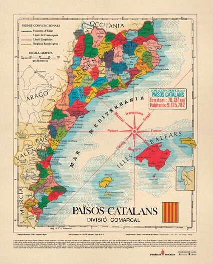 Mapa dels Països Catalans (Ballester-Bescós, 1962)