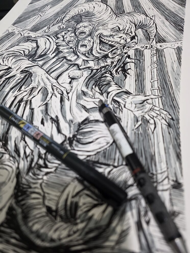 Ilustración realizada con rotuladores sobre cartulina