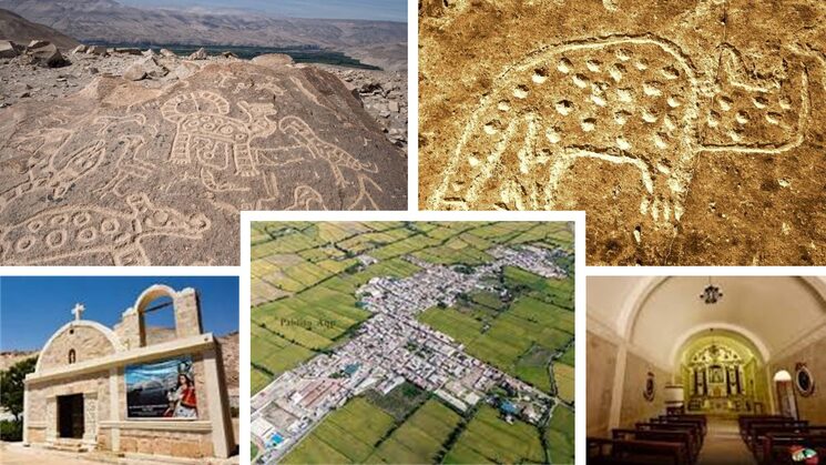 Fotos desde la 1, hasta la 5, nos muestra algunos de los escenarios donde la historia enciende su trama; Corire, el pueblo pujante y hermoso que tiene muy cerca a la iglesia de Huarango, silencioso santuario cuya solitaria presencia desafía la razón con un extraordinario secreto. Muy cerca se ubica Toro Muerto, el repositorio de petroglifos más grande del mundo que cuenta, aún ahora, una enigmática historia con sus pétreos simbolismos y crípticos significados. Es en estos escenarios, donde la belleza y el arcano, una vez más, se funden en una historia casi imposible.