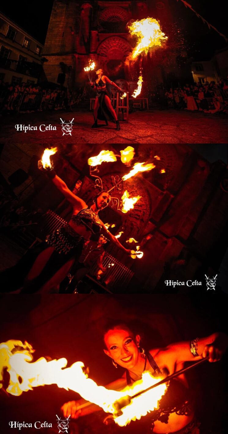 Desafiando los elementos, he añadido el dominio del fuego en mis espectáculos (danzas y escupidas)