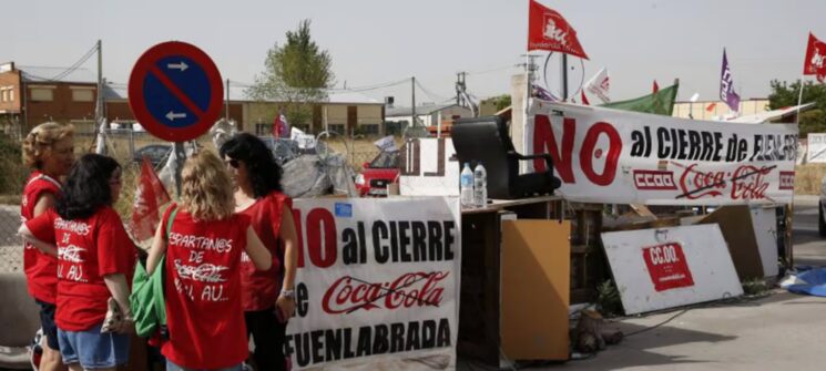 MANIFESTACION EN PROTESTA EN LA PLNTA DE COCA COLA FUENLABRADA