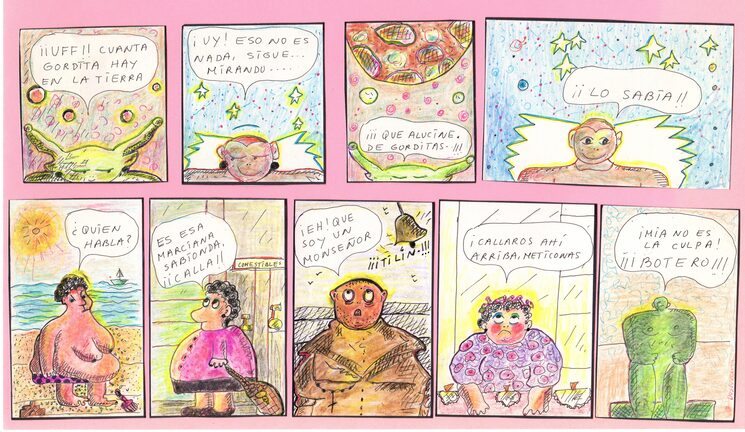 Trabajo del Taller de Creatividad Plástica "Doslunares" 1995.